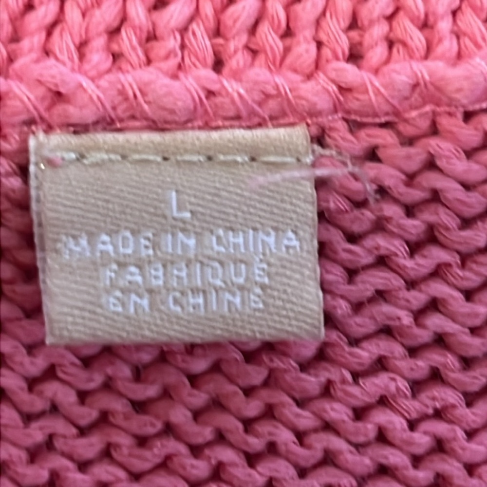 Anthropologie Knitted & Knotted Pink Cropped Balloon Sleeve Sweater Size Large - Picture 5 of 15